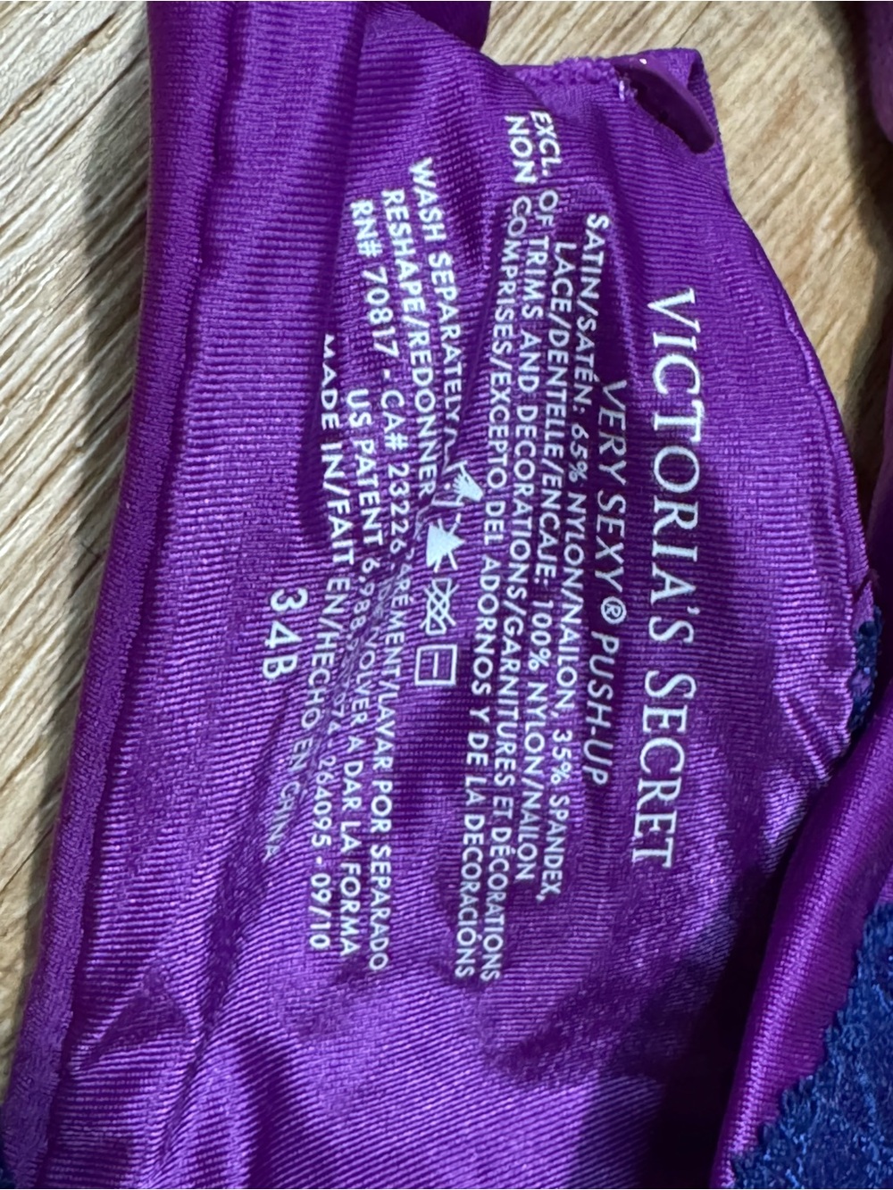 Victoria's Secret Purple, Red and Black Lace Push-Up Bra Set Size 34B - Picture 6 of 8